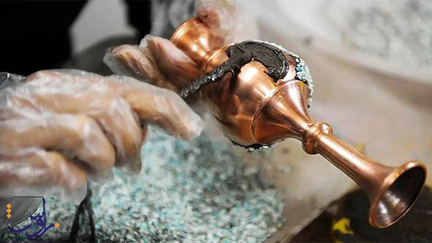 فیروزه کوبی روی مس