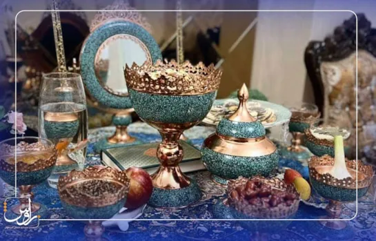 انواع ظروف فیروزه کوبی مناسب سفره هفت سین 