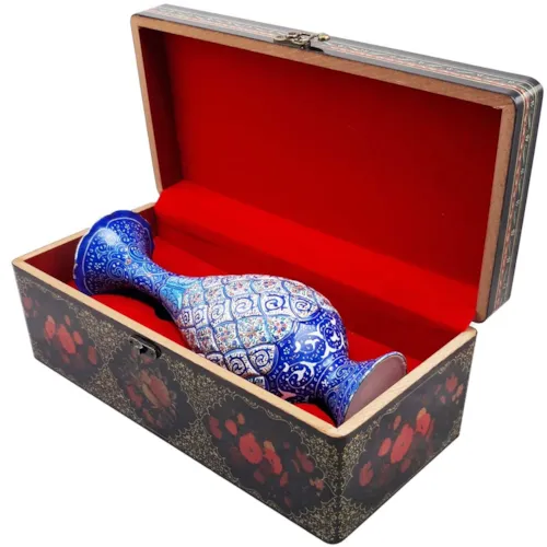 پک هدیه گلدان صراحی 20 میناکاری با جعبه دکوپاژ