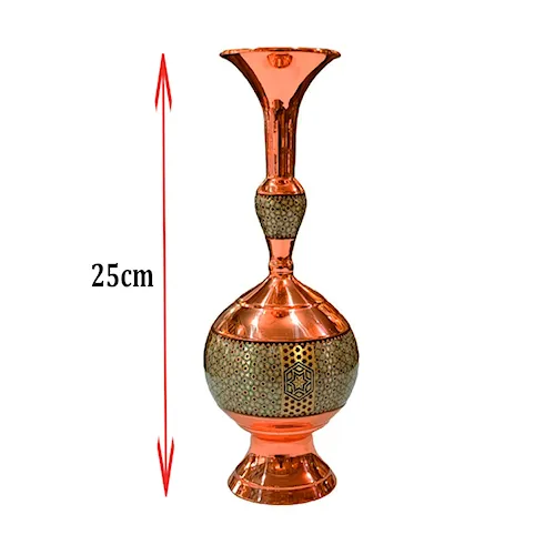 گلدان گیلاسی مس و خاتم 