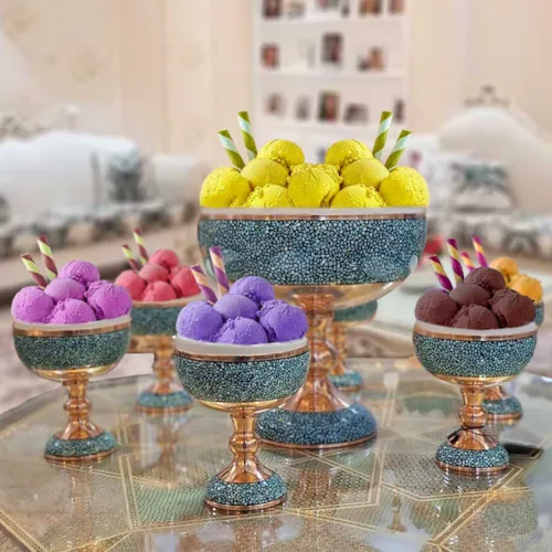 سرویس بستنی - انار خوری شش نفره فیروزه کوبی زاوش