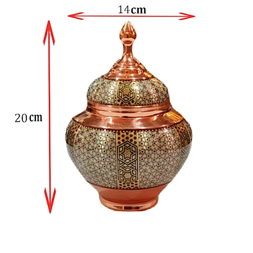 قندان سیبی خاتم کاری