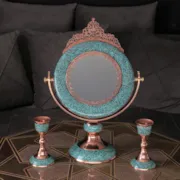 آینه گرد فیروزه کوبی