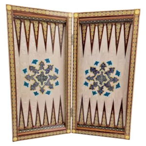 نمای تخته نرد لبگرد خاتم نقاشی تذهیب سایز 50