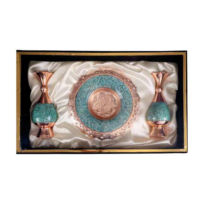  هدیه سازمانی گلدان و بشقاب فیروزه کوبی