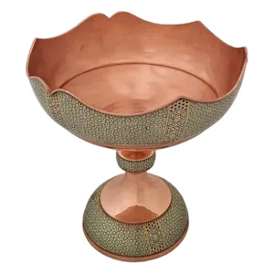 کاسه پایه دار خاتم کاری جذاب صنایع دستی زاوش