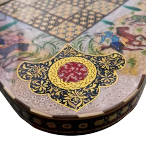 نمای کنار صفحه نرد و شطرنج دالبر خاتم با نقاشی چوگان