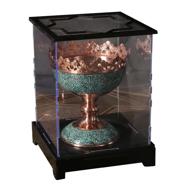 آجیل خوری مس و فیروزه با جعبه