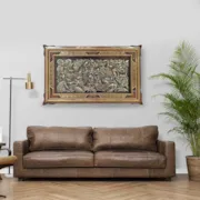 تابلو قلم زنی با قاب خاتم توپی سایز 103*63