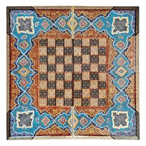 صفحه شطرنج لبگرد خاتم نقاشی تذهیب سایز 50