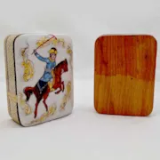 تصویر نمای داخلی جعبه جواهر / پاسور خاتم کاری طرح چوگان صنایع دستی زاوش