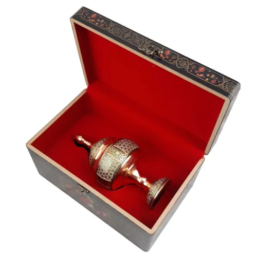 پک هدیه شکلات خوری 23 خاتم کاری با جعبه دکوپاژ