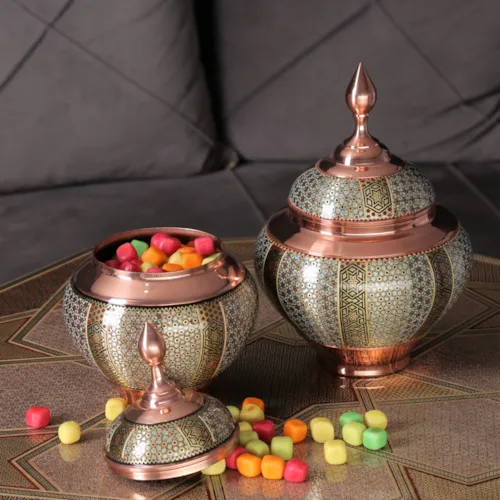 قندان سیبی 32 خاتم کاری