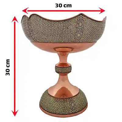 کاسه پایه دار دالبر خسروانی خاتم کاری