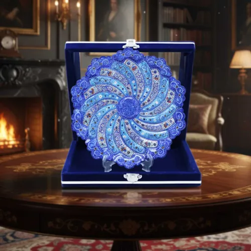 پک هدیه بشقاب 20 میناکاری با جعبه مخمل