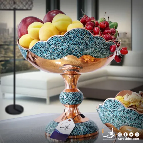 کاسه پایه دار سه وجهی کبیر فیروزه کوب