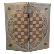 صفحه شطرنج تخته نرد و صفحه شطرنج خاتم لبگرد با نقاشی تذهیب سایز 50