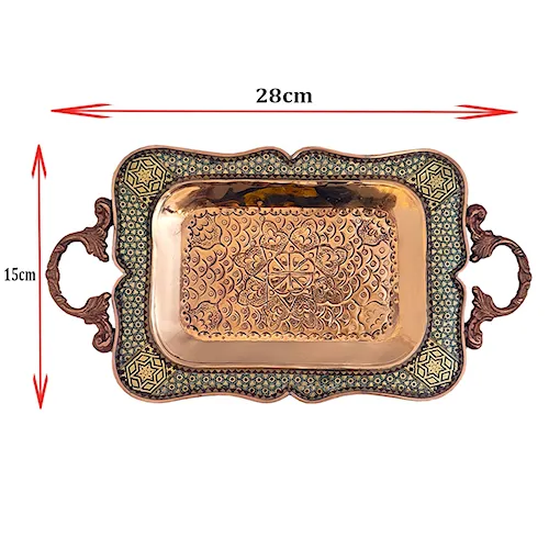 سرویس چای خوری تک نفره مس و خاتم