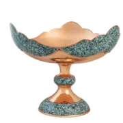 نمای کاسه پایه دار سه وجهی خسروانی فیروزه کوبی صنایع دستی زاوش