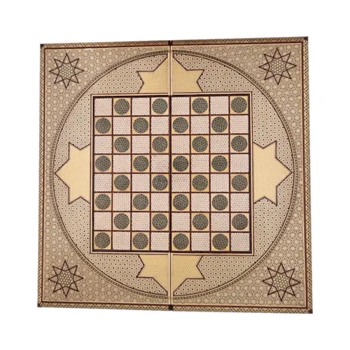 تخته نرد و صفحه شطرنج روگرد برجسته تمام خاتم اعلا فوق العاده سایز 50