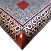 نوع خاتم  تخته نرد و صفحه شطرنج خاتم لبگرد با نقاشی تذهیب سایز 50 صنایع دستی زاوش