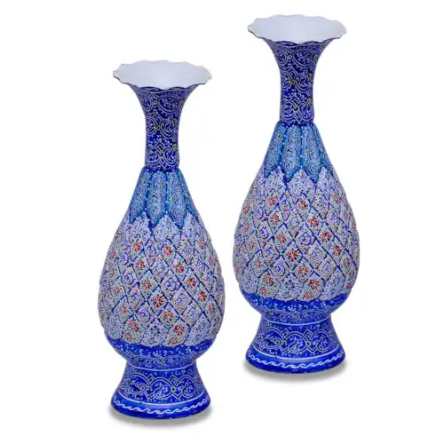 پک هدیه جفت گلدان صراحی 20 میناکاری با هاردباکس 