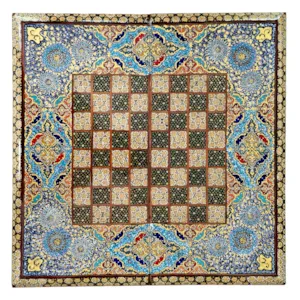 صفحه شطرنج لبگرد خاتم نقاشی تذهیب طرح فرش سایز 50