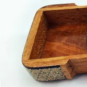 نمای داخلی جعبه جواهر / پاسور خاتم کاری طرح چوگان زرین صنایع دستی زاوش