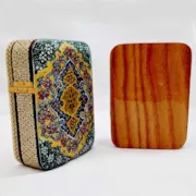 نمای جعبه جواهر / پاسور خاتم کاری طرح فرش زمرد صنایع دستی زاوش