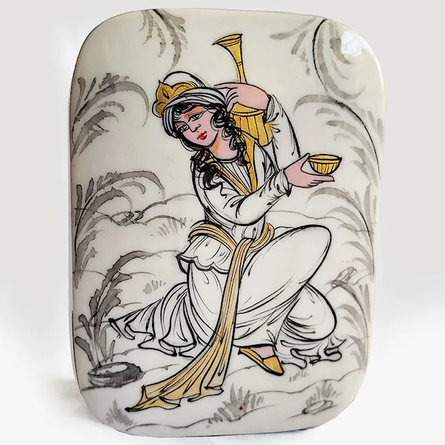 جعبه جواهر / پاسور خاتم کاری طرح بزم زرین صنایع دستی زاوش