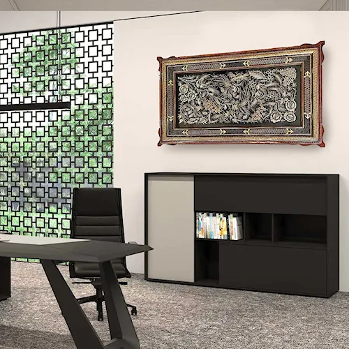 تابلو قلم زنی با قاب خاتم دو شاسی سایز 103*63