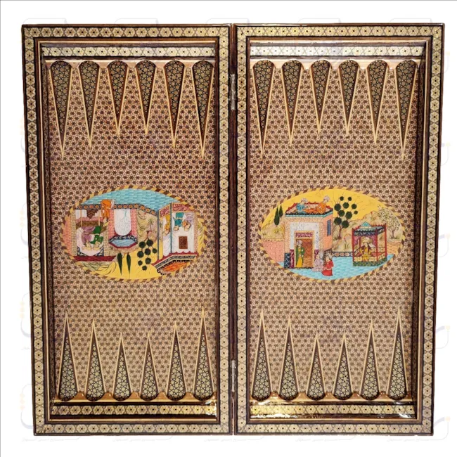 تخته نرد خاتم نقاشی چوگان اعلا