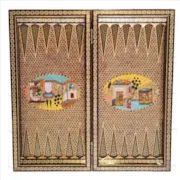 تخته نرد خاتم نقاشی چوگان اعلا