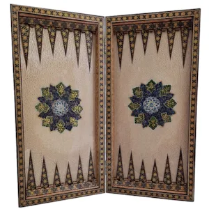 تخته نرد لبگرد خاتم نقاشی تذهیب طرح فرش سایز 50