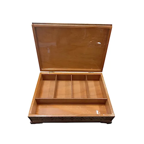 جعبه تی بگ و دمنوش خاتم کاری مدل رو خاتم طرح توپی