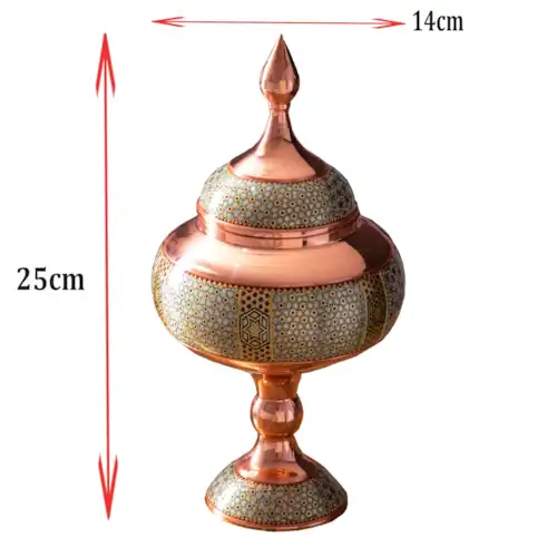 پک هدیه شکلات خوری 25 خاتم کاری با جعبه چوب و ترمه