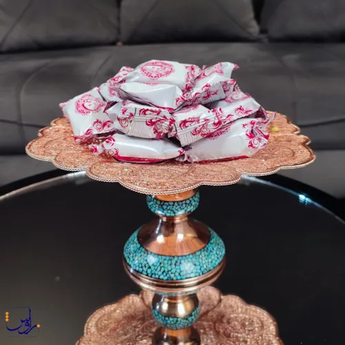 شیرینی خوری میانه فیروزه کوب و ملیله کاری 