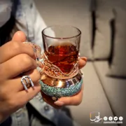 کاربرد گالش یا جا استکانی (انگاره) گل و مرغ فیروزه کوب