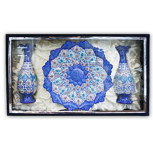 سرویس گلدان و بشقاب میناکاری هدیه