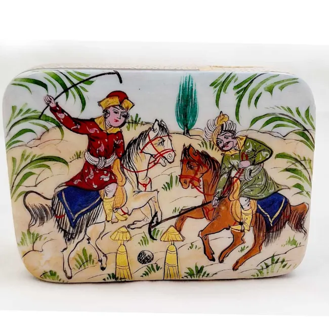 جعبه جواهر / پاسور خاتم کاری طرح چوگان 