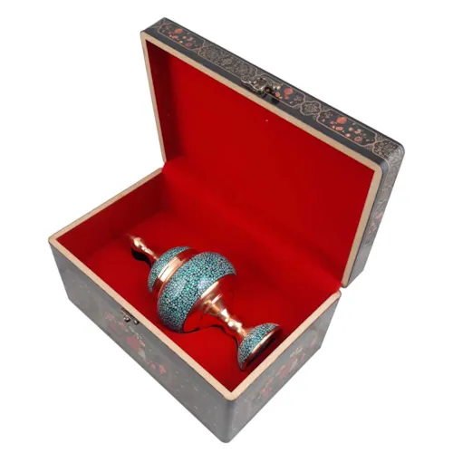 پک هدیه شکلات خوری 23 فیروزه کوبی با جعبه دکوپاژ