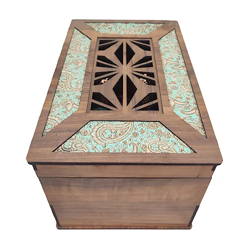 پک هدیه کشکول 20 خاتم کاری با جعبه چوب و ترمه