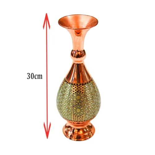 پک هدیه گلدان 30 خاتم کاری با جعبه پلکسی