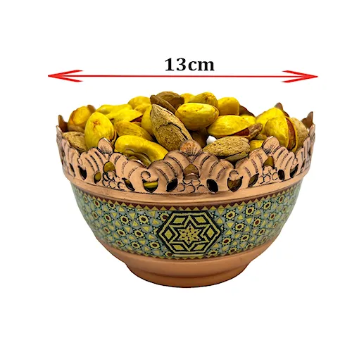 کاسه و بشقاب شبکه بری مس و خاتم