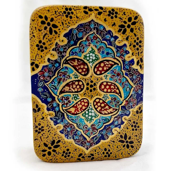 جعبه جواهر / پاسور خاتم کاری طرح فرش زرین صنایع دستی زاوش