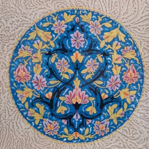 طرح داخلی تخته نرد و صفحه شطرنج لبگرد خاتم نقاشی تذهیب سایز 50