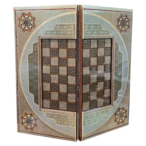 تخته نرد و صفحه شطرنج خاتم اعلا رو گرد برجسته  