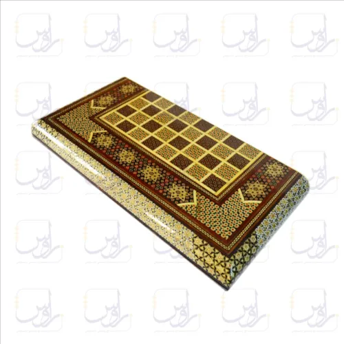 تخته نرد و صفحه شطرنج لبگرد تمام خاتم سایز 40
