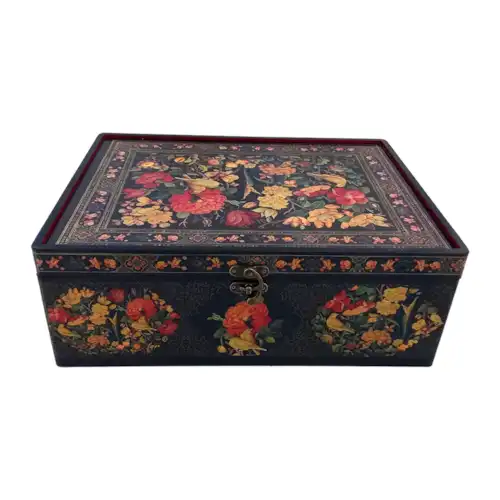 پک هدیه شش تایی آجیل خوری 11 فیروزه کوبی با جعبه دکوپاژ 