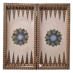 نمای داخلی تخته نرد و صفحه شطرنج لبگرد خاتم 